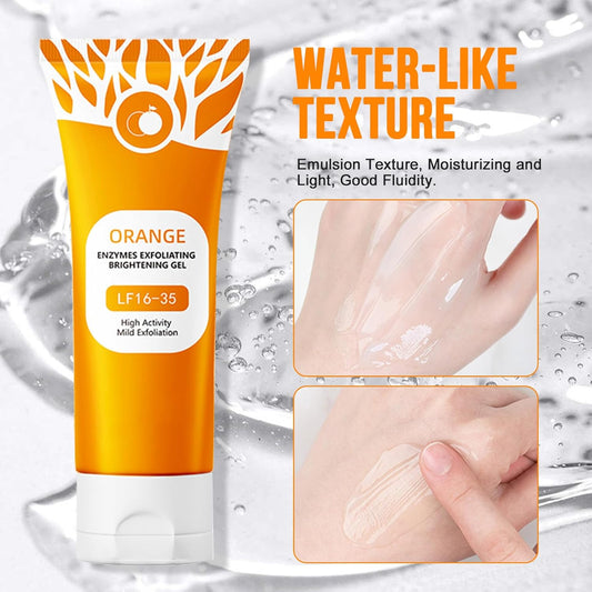 Natural Orange Exfoliating Gel, Orange Enzymes Exfoliating Brightening Gel, Face Cleansing Scrub, Deep Cleansing & Moisturising Exfoliating Scrub for Women