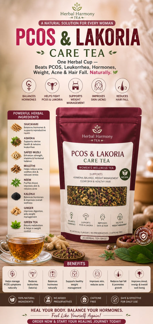 PCOS & Leukorrhea Care Herbal Tea – Women’s Hormone Balance, Weight, Skin & Hair Support