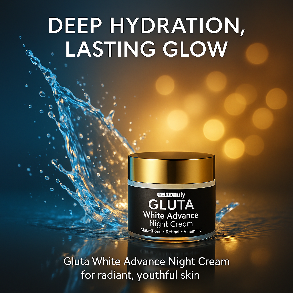 GlutaWhite Advance Night Cream – 30g | Hydrating & Whitening Night Cream with Hyaluronic Acid & Niacinamide - Natural Glow In 22 Days