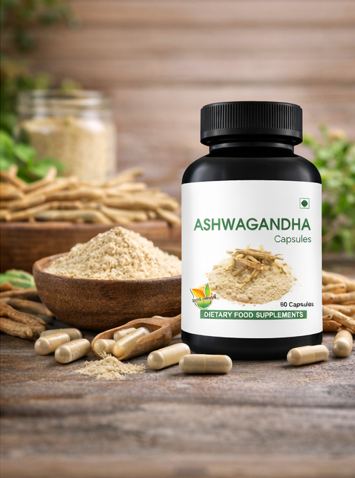 Premium Ashwagandha Capsules – 100% Herbal Stress Support, Energy & Strength Formula (60 Capsules)