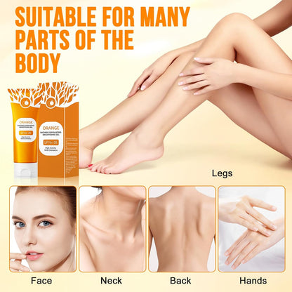 Natural Orange Exfoliating Gel, Orange Enzymes Exfoliating Brightening Gel, Face Cleansing Scrub, Deep Cleansing & Moisturising Exfoliating Scrub for Women