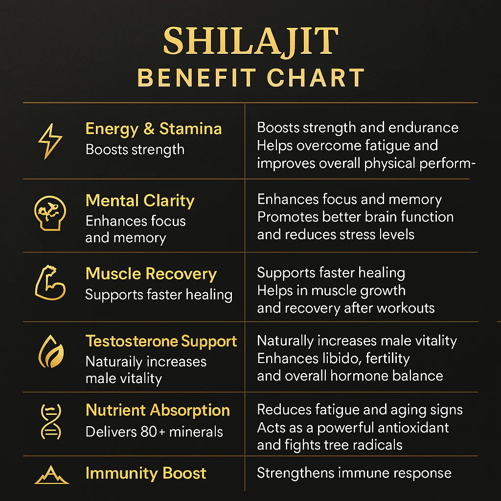 Shilajit + 6 Powerful Herbs for Stamina, Vitality & Daily Power
