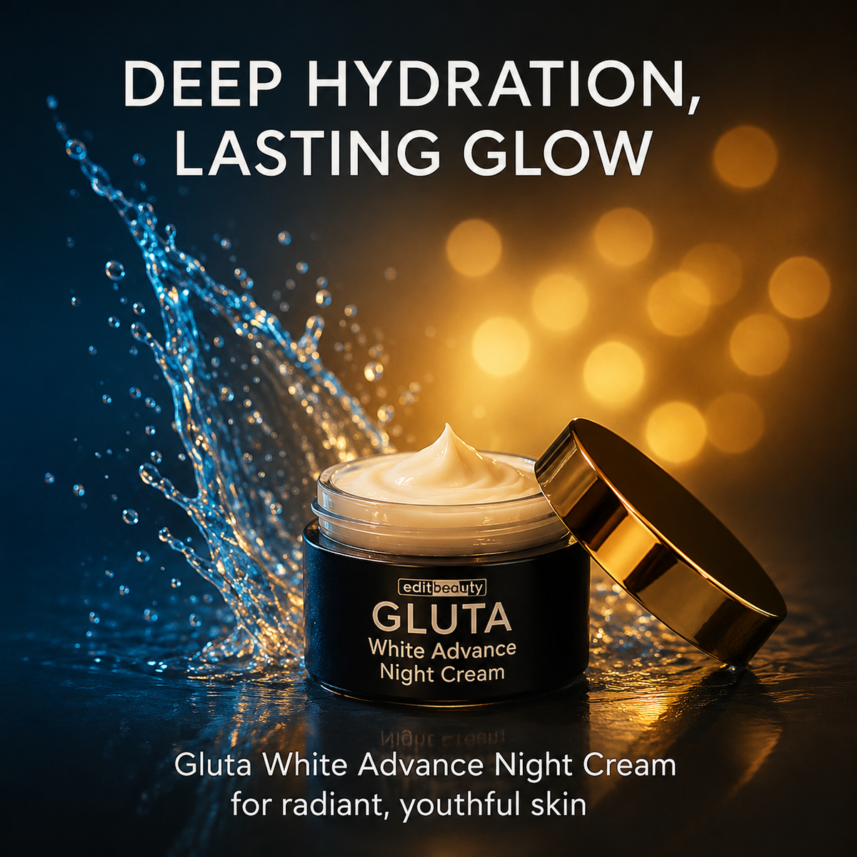 GlutaWhite Advance Night Cream – 30g | Hydrating & Whitening Night Cream with Hyaluronic Acid & Niacinamide - Natural Glow In 22 Days