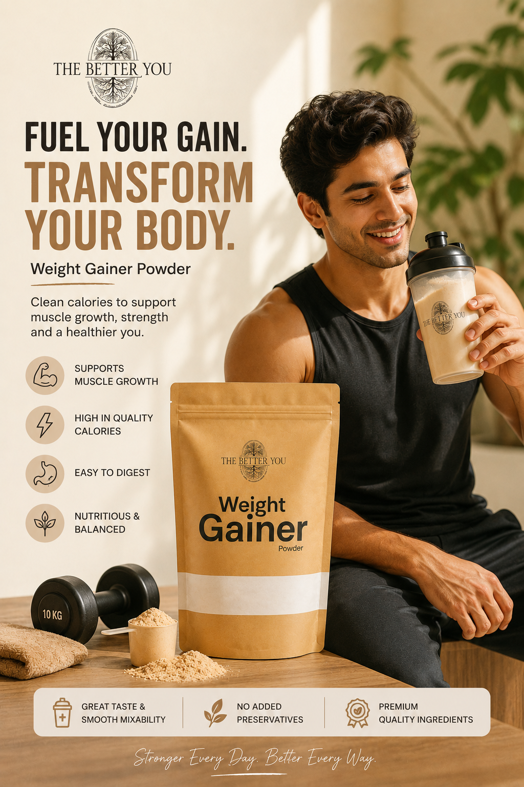 The Better You™ Weight Gainer Powder – Premium Healthy Weight Gain Formula | Muscle Growth & High-Calorie Nutrition