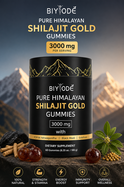 Pure Himalayan Shilajit Gold Gummies 3000mg – Energy, Strength & Immunity Support