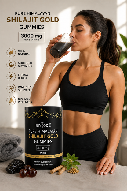 Pure Himalayan Shilajit Gold Gummies 3000mg – Energy, Strength & Immunity Support