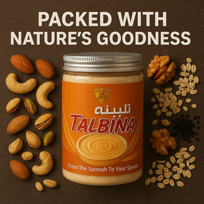 TALBINA | A prophetic medicine prepared from barley Oats, Cashewnut, Almond, Pistachio, Walnut, Nigella seeds, Cardamom, Poppy Seeds & olive & Almond