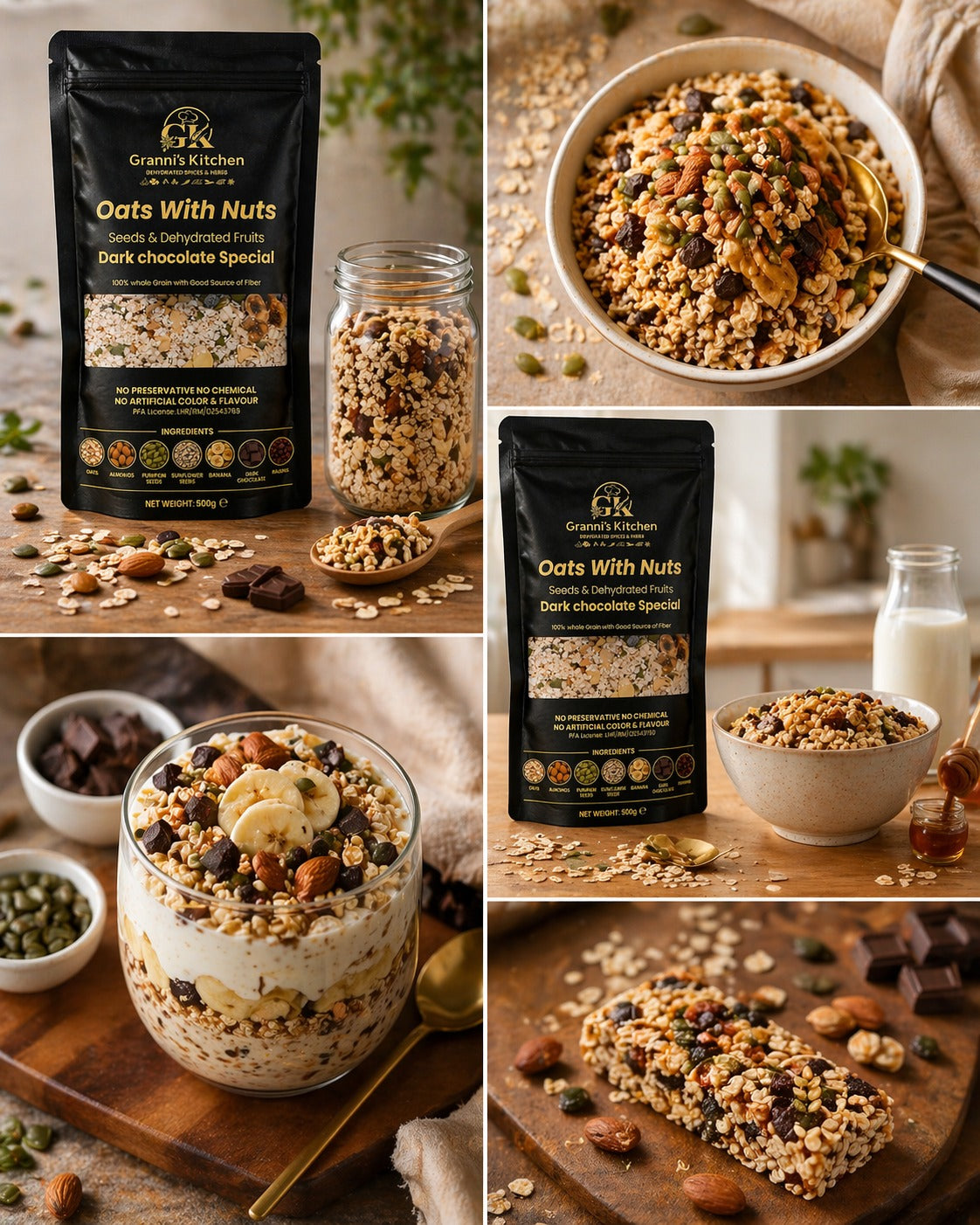 Oats With Nuts – Dark Chocolate Special | High Fiber Healthy Breakfast Mix