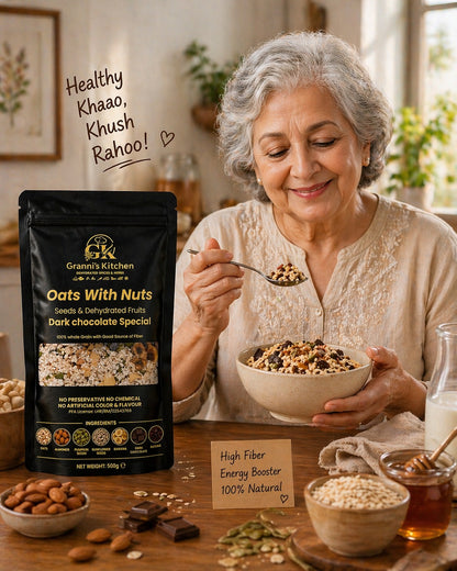 Oats With Nuts – Dark Chocolate Special | High Fiber Healthy Breakfast Mix