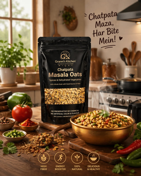 Chatpata Masala Oats – High Fiber Spicy Breakfast Mix | 100% Natural & Energy Booster