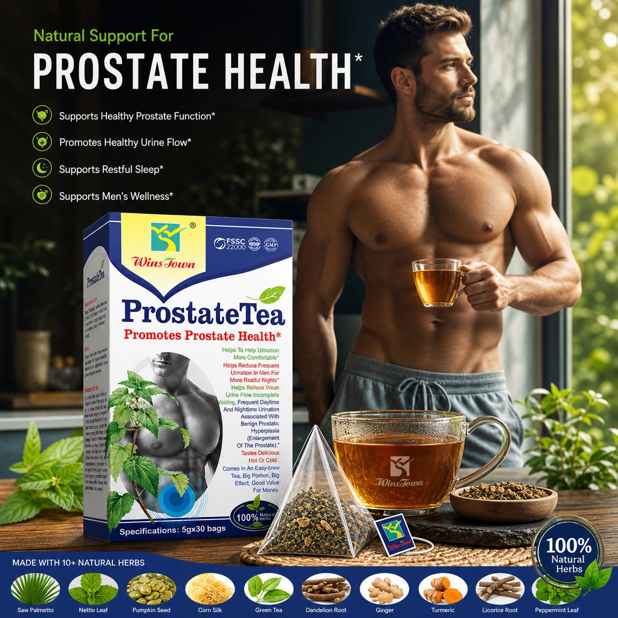 ProstateTea – Natural Herbal Tea for Prostate Health Support | Urinary Relief & Better Sleep