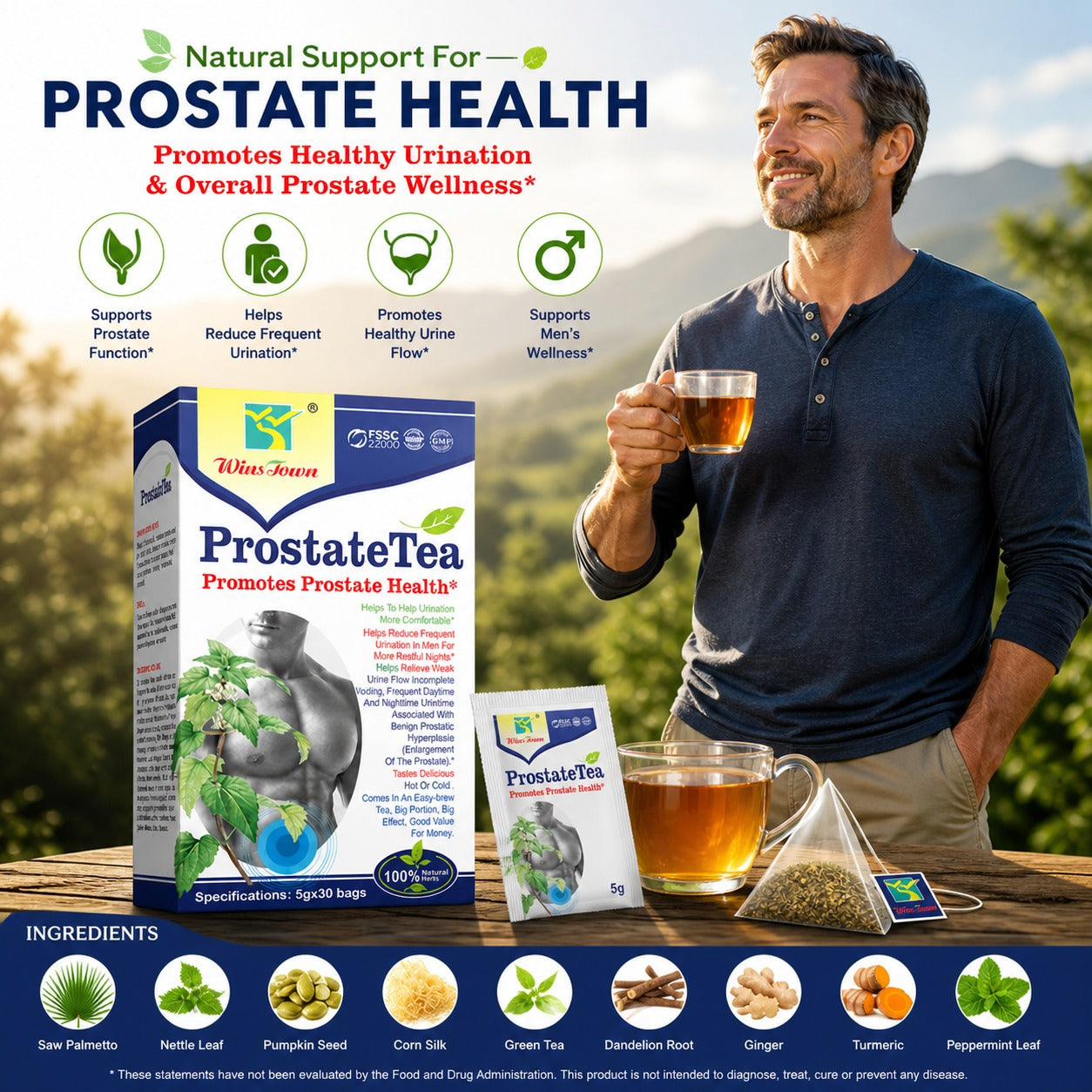 ProstateTea – Natural Herbal Tea for Prostate Health Support | Urinary Relief & Better Sleep