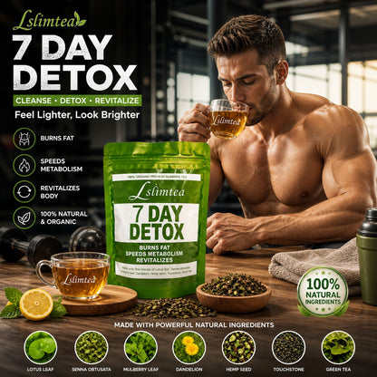 Lslimtea 7 Day Detox Tea – Natural Weight Loss & Cleanse Herbal Tea | Boost Metabolism & Burn Fat