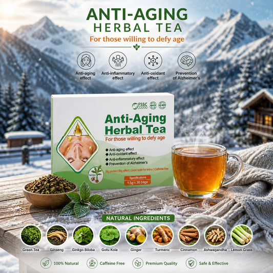 Anti-Aging Herbal Tea – Natural Detox & Skin Support Tea | Boost Energy, Immunity & Healthy Aging | 30 Tea Bags