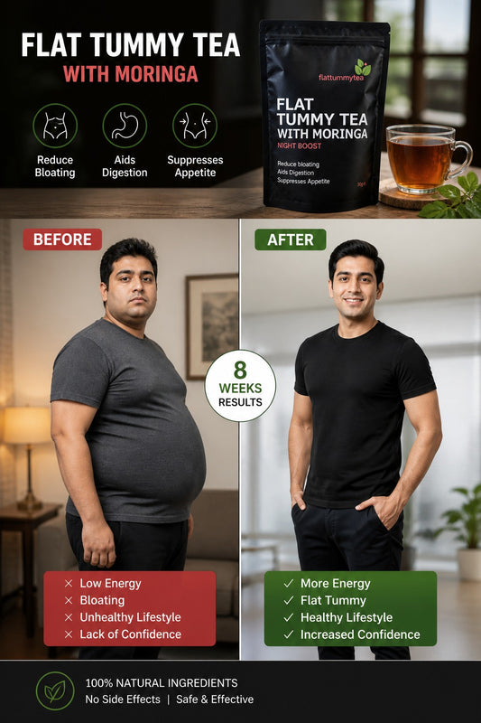 Flat Tummy Tea with Moringa – Natural Detox & Digestive Support | Reduce Bloating & Boost Energy