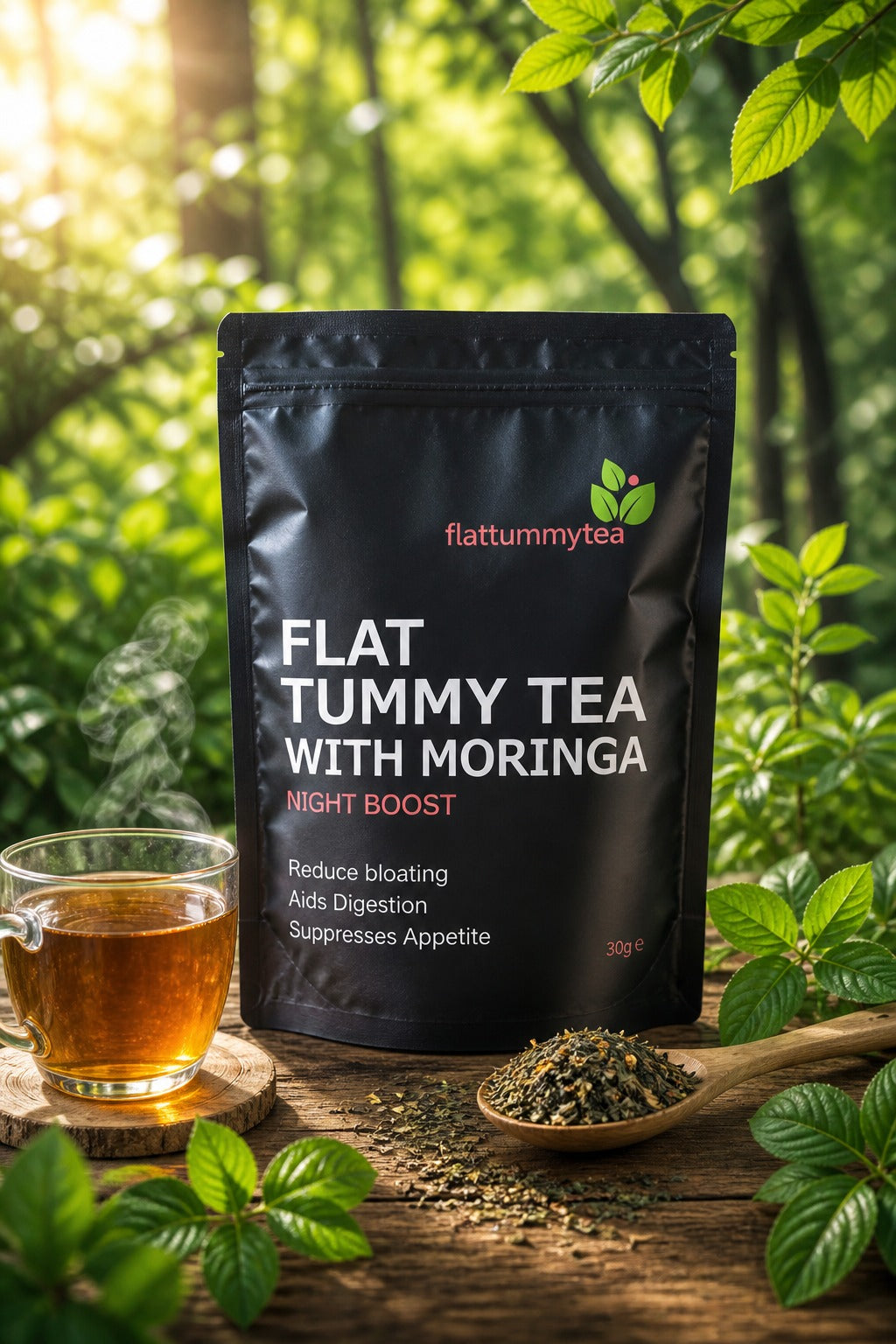 Flat Tummy Tea with Moringa – Natural Detox & Digestive Support | Reduce Bloating & Boost Energy