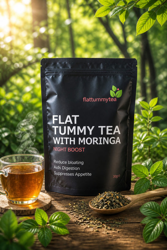 Flat Tummy Tea with Moringa – Natural Detox & Digestive Support | Reduce Bloating & Boost Energy