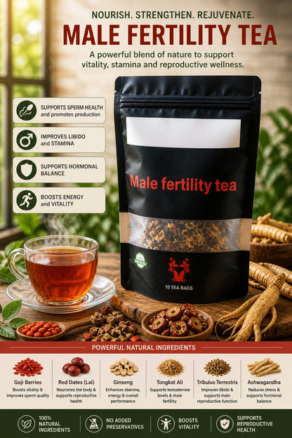 Natural Male Fertility Herbal Tea – Boost Vitality, Stamina & Reproductive Health