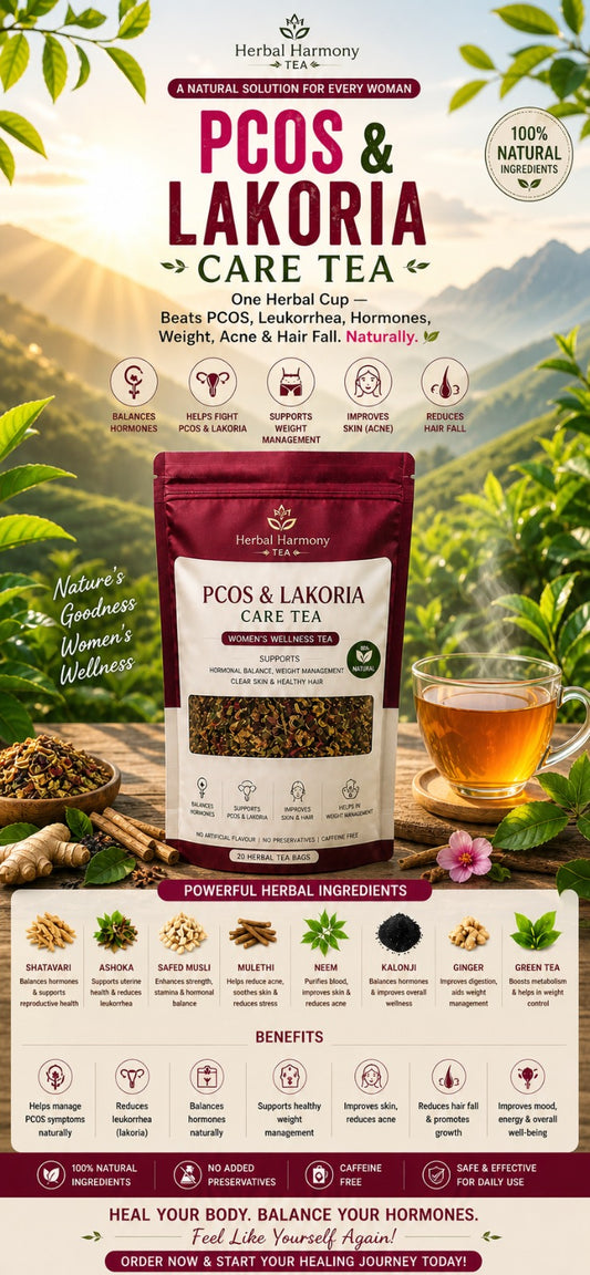 PCOS & Leukorrhea Care Herbal Tea – Women’s Hormone Balance, Weight, Skin & Hair Support