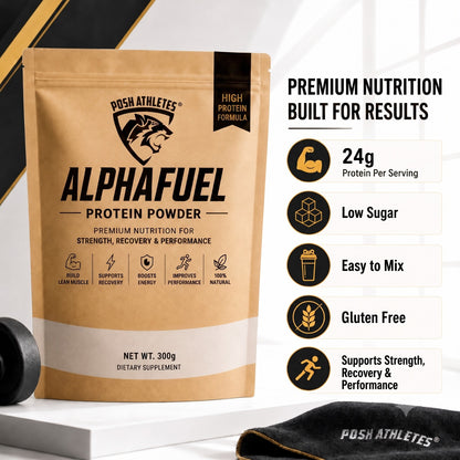 AlphaFuel High Protein Powder – 24g Protein Per Serving | Strength, Recovery & Performance Support – 300g