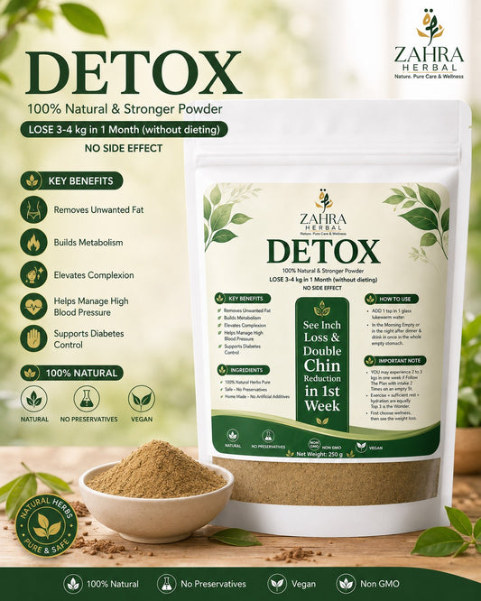 ZAHRA HERBAL Detox Powder | 100% Natural Herbal Detox Drink | Supports Weight Management, Metabolism & Daily Wellness | No Preservatives | Vegan | 250g