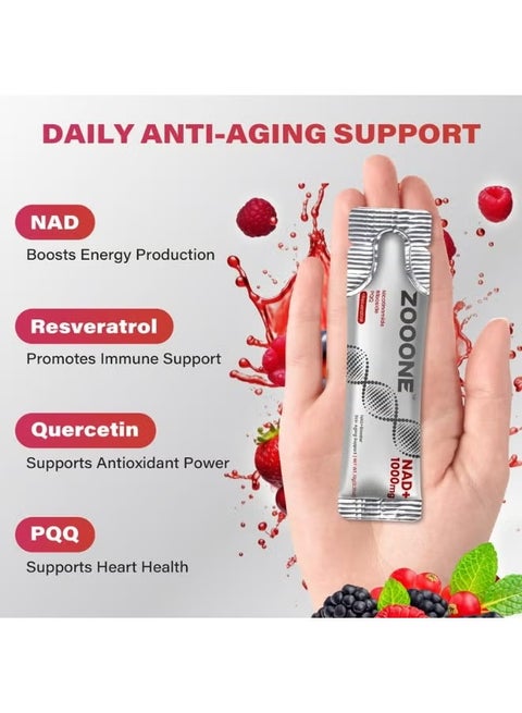 Zooone - NAD+ Supplement (30 Units), Nicotinamide Riboside & Premium Resveratrol, DNA Repair & Healthy Aging, Advanced NAD Supplement for Men & Women, Power Cell Energy
