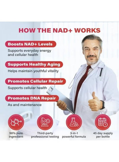 Zooone - NAD+ Supplement (30 Units), Nicotinamide Riboside & Premium Resveratrol, DNA Repair & Healthy Aging, Advanced NAD Supplement for Men & Women, Power Cell Energy